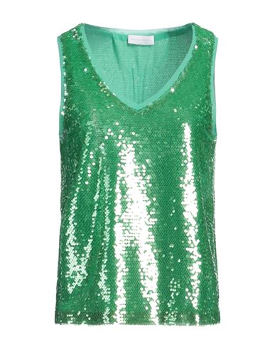 Woman Top Green Size 10 Polyester