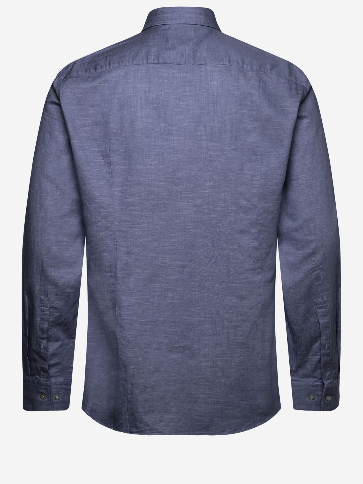 Cotton-Linen Shirt — Navy