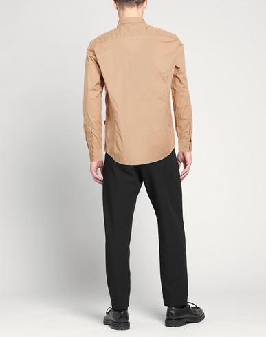 Man Shirt Light brown Size XL Cotton, Elastane