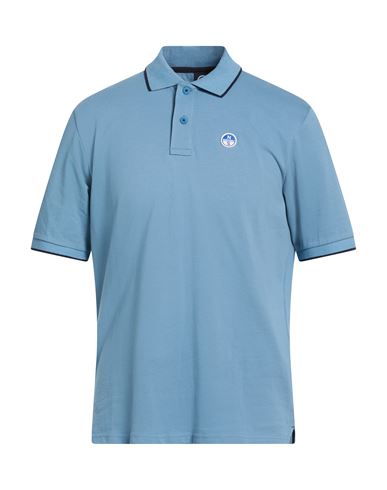 Man Polo shirt Light blue Size L Cotton