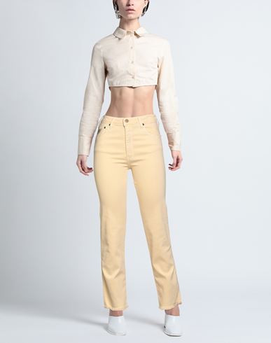 Woman Jeans Pastel yellow Size 29W