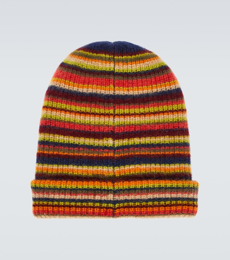 Striped cashmere beanie