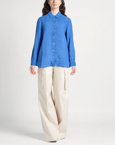 Woman Shirt Blue Size 10 Linen