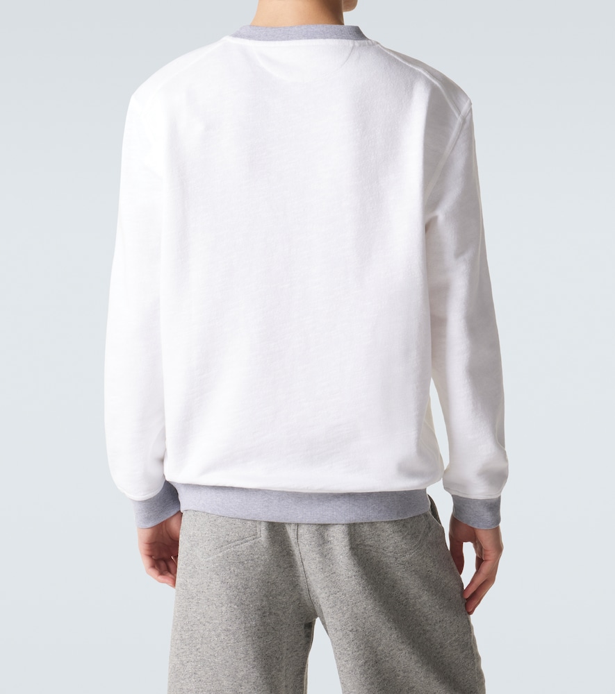Printed cotton and linen sweatshirt
