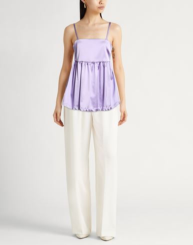 Woman Top Lilac Size 6 Acetate, Polyamide, Elastane