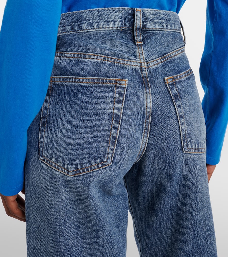 Candle mid-rise barrel-leg jeans