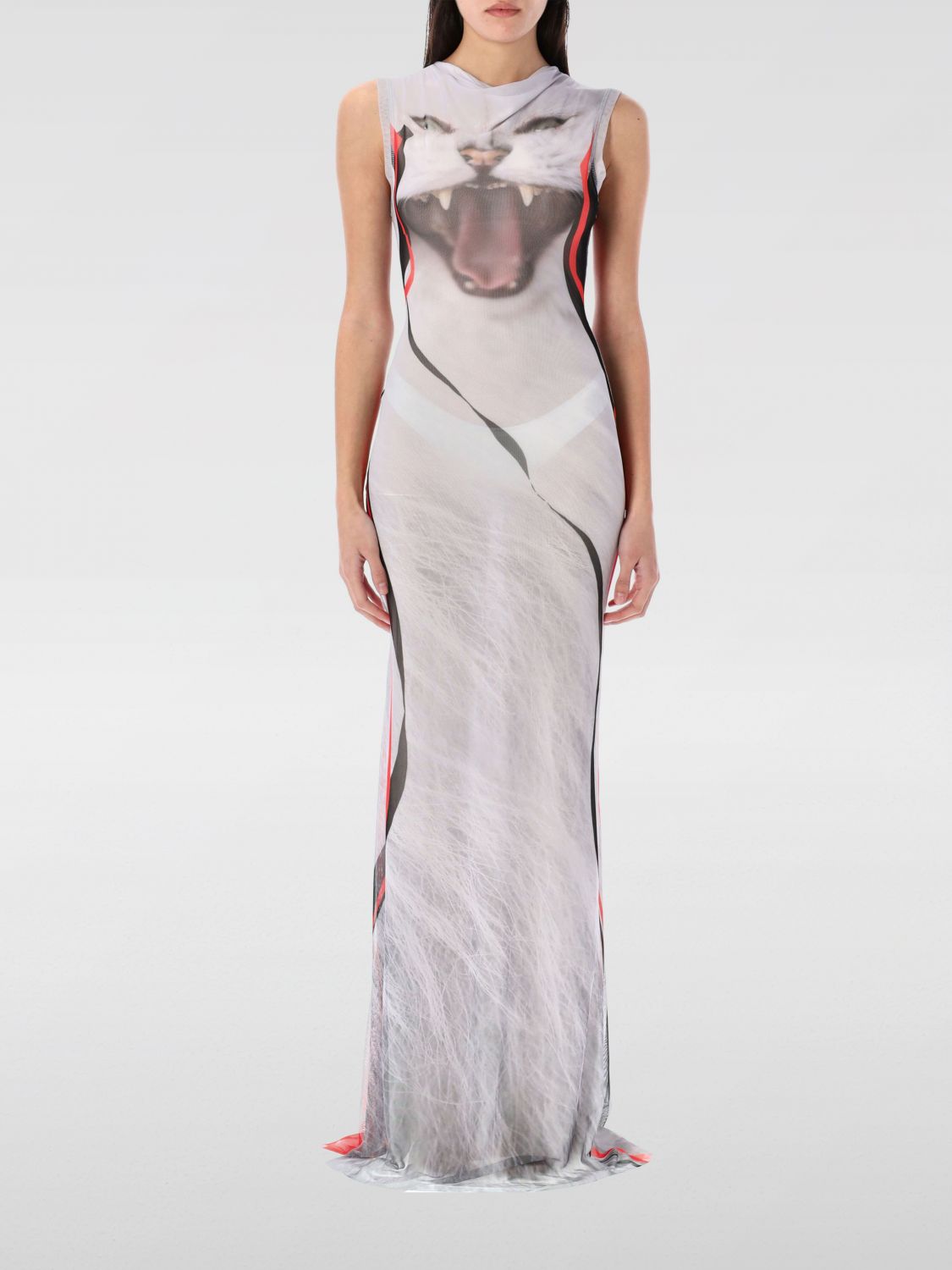 Mesh maxi dress - Grey