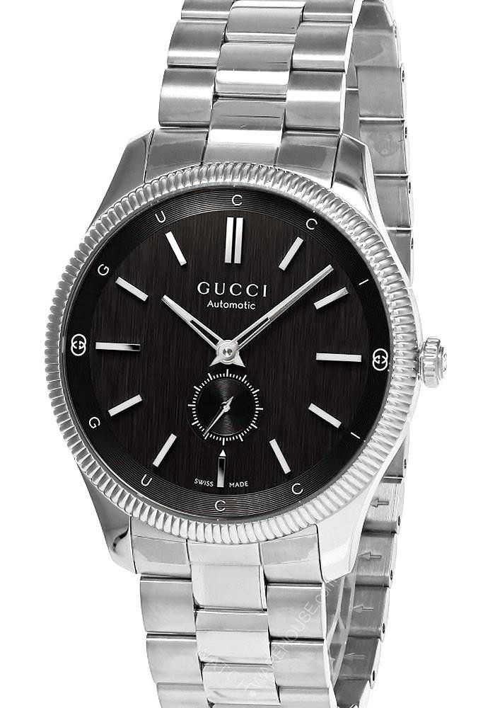 GUCCI G-Timeless AUTO 40MM Stainless Steel Black Dial Men's Watch YA126388