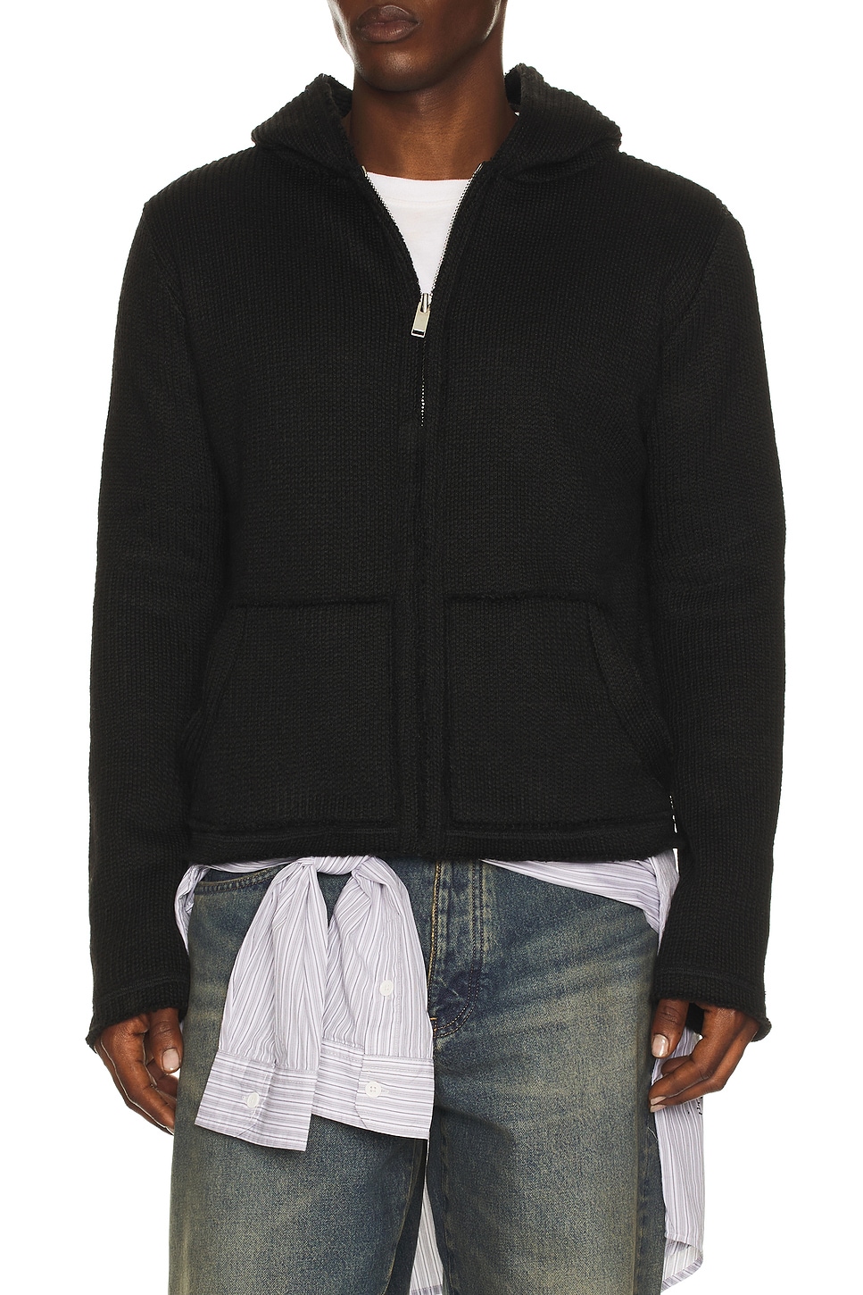 424 Baby Hoodie in Black - Black. S also in