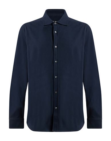 Man Shirt Navy Size 4XL Cotton, Elastane
