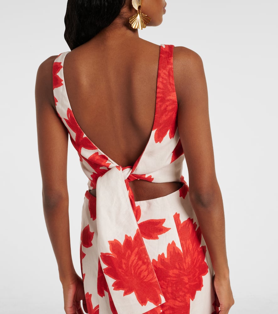 Floral linen maxi dress
