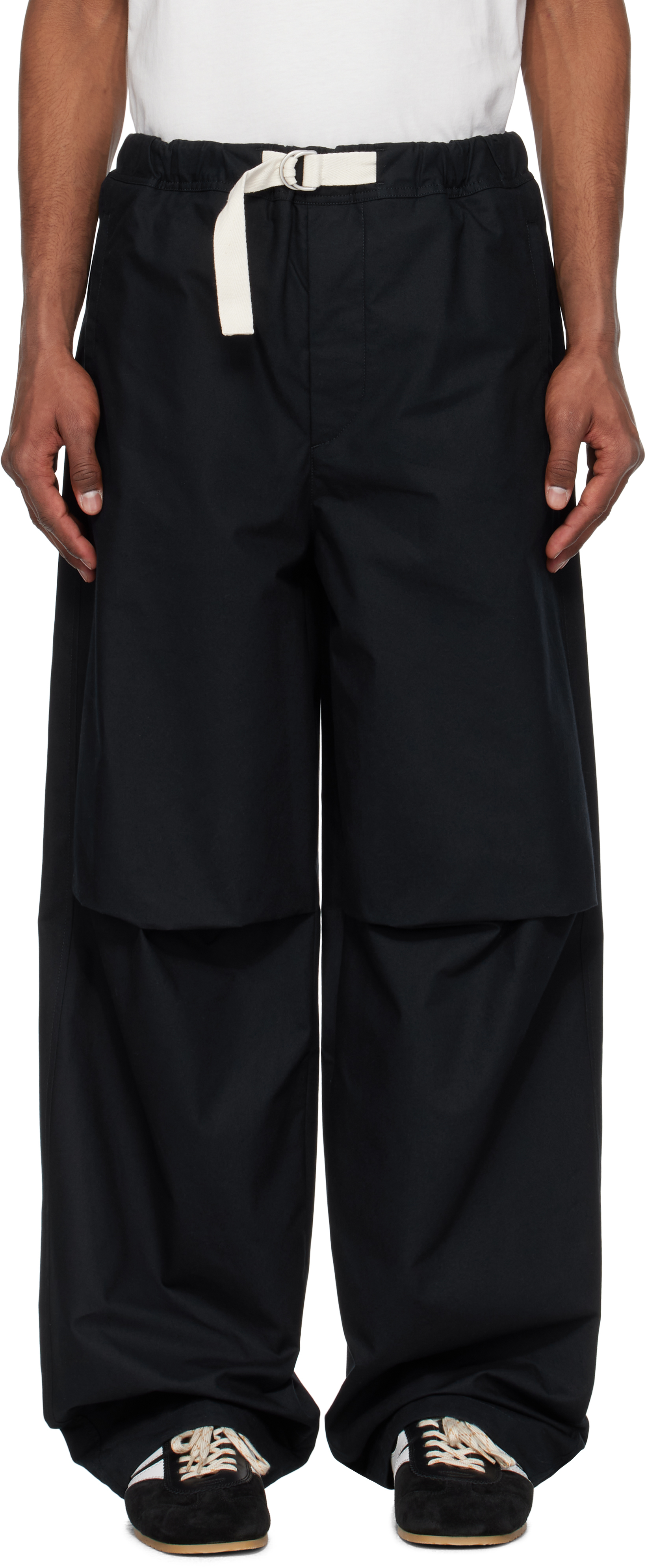 Jil Sander Navy Belted Trousers