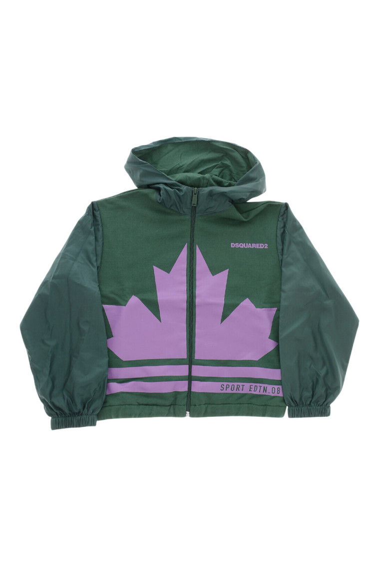 Boys Green Graphic Jacket