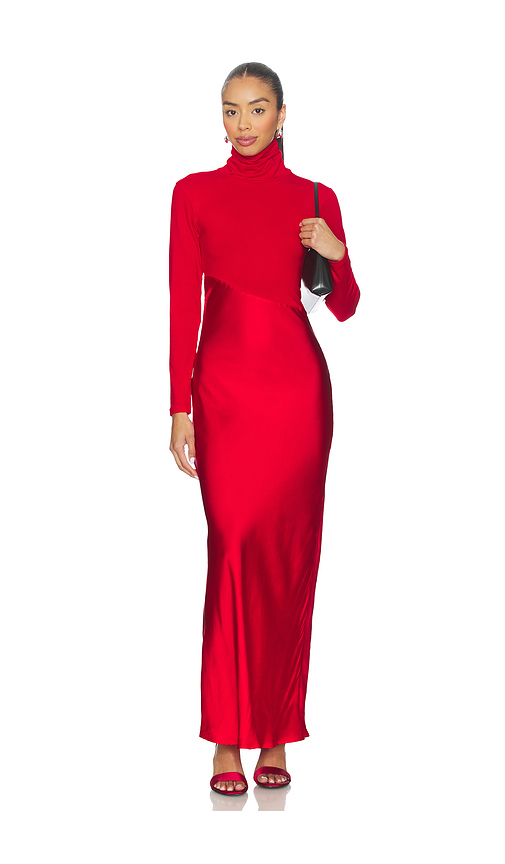 SWF Asymmetric Split Maxi Dress in Red. XL. Also in M