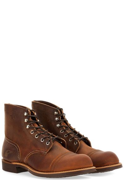 Red Wing Shoes Round Toe Lace-Up Boots