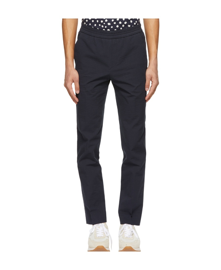 Textured slim-fit trousers