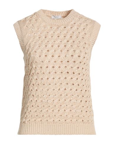 Woman Sweater Beige Size 4 Cotton, Elastane