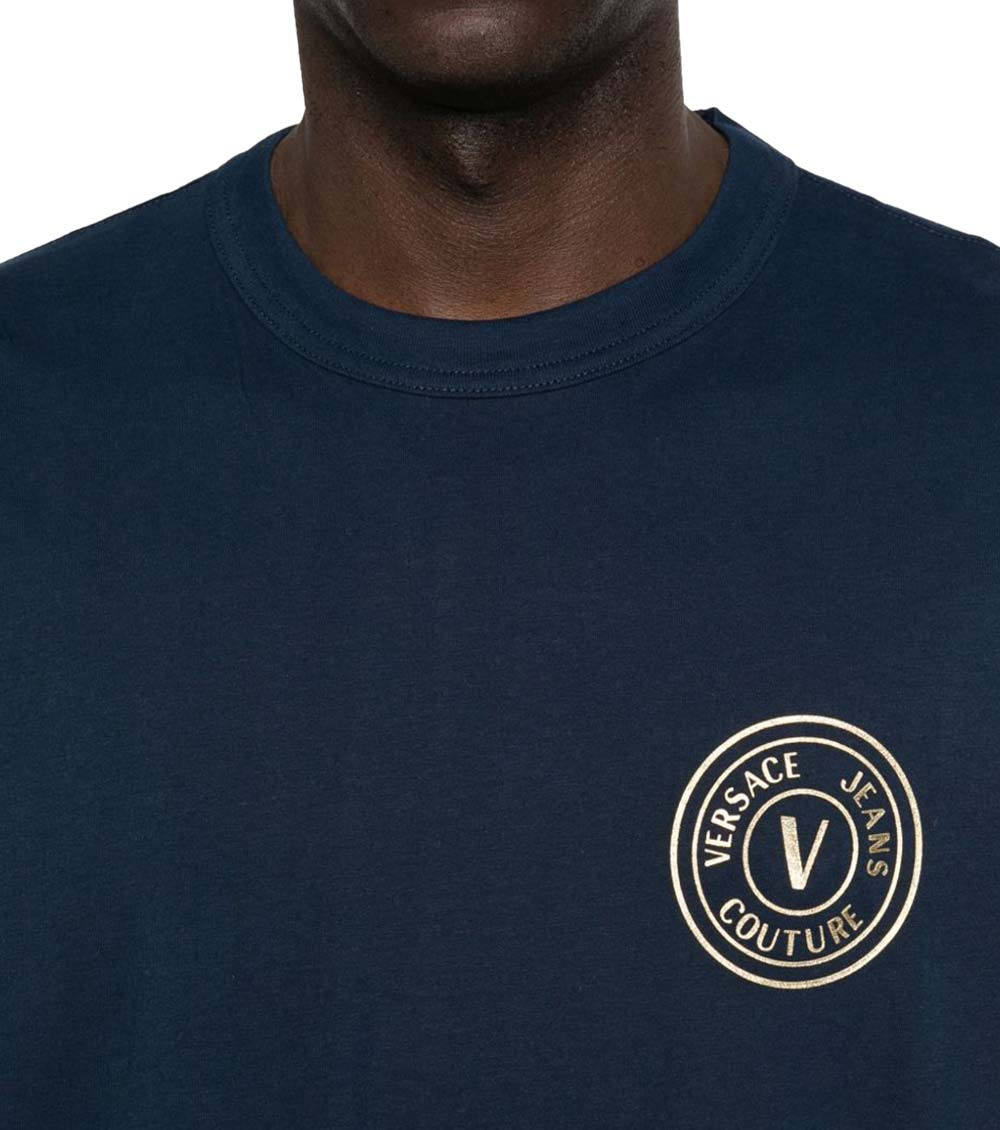 Blue Solid Crew Neck T-Shirt