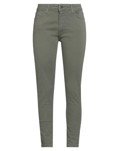 B. yu Woman Pants Military green Size M Cotton, Elastane