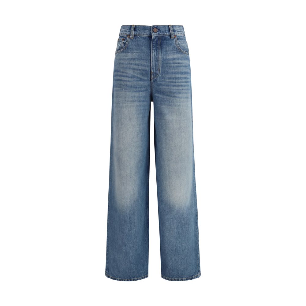 High-Rise Wide-Leg Jeans — Blue