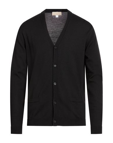 Man Cardigan Black Size XXL Merino Wool