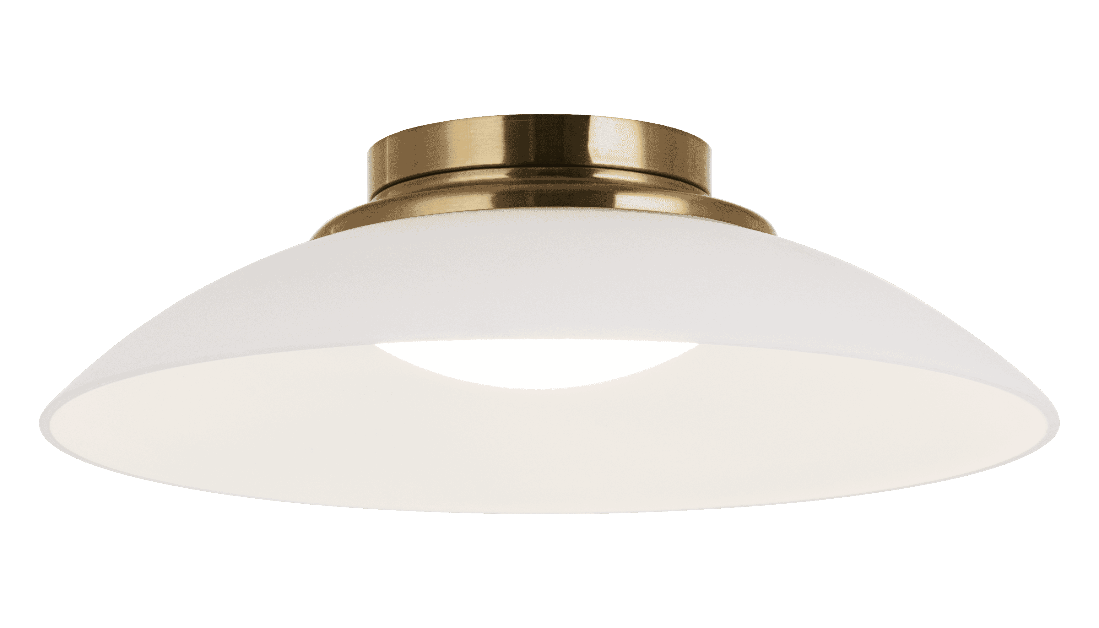 Aged Gold Brass LED Flush Mount from the Luna Collection