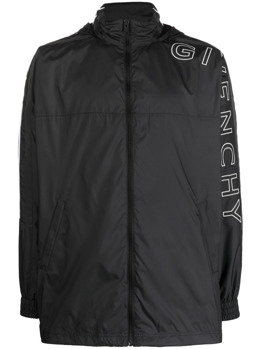 Long-sleeve logo-print jacket - Black