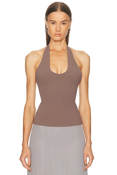 EAVES Simeon Halter Top in Black