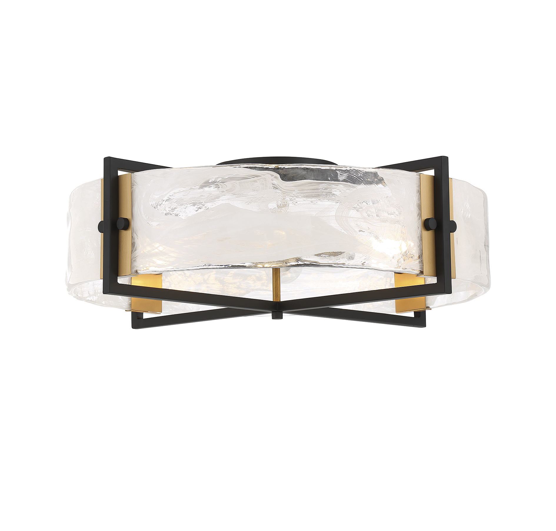 Hayward 4-Light Ceiling Light in Matte Black with Warm Brass Accent