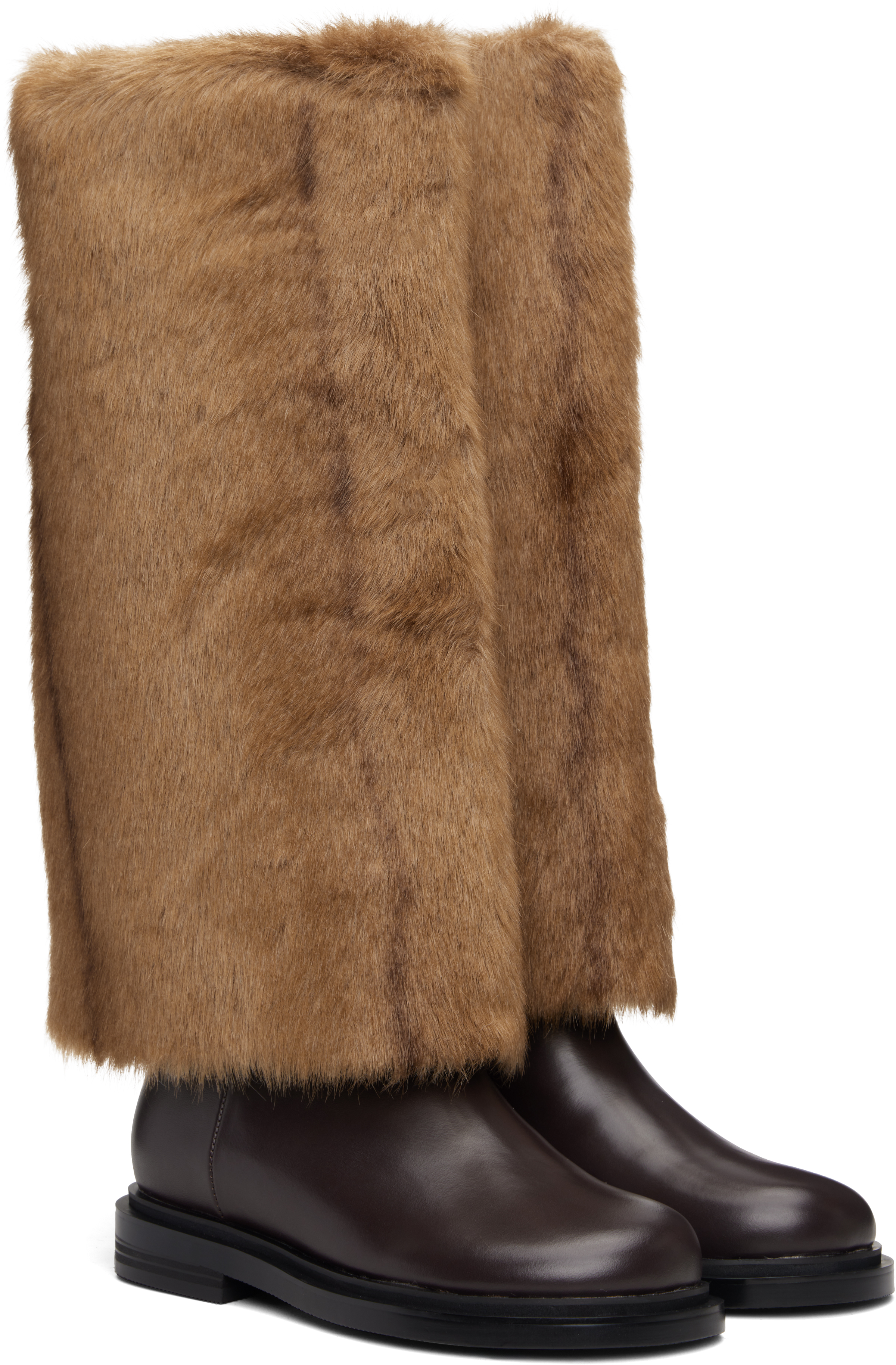 Brown Combi Socks Tall Boots