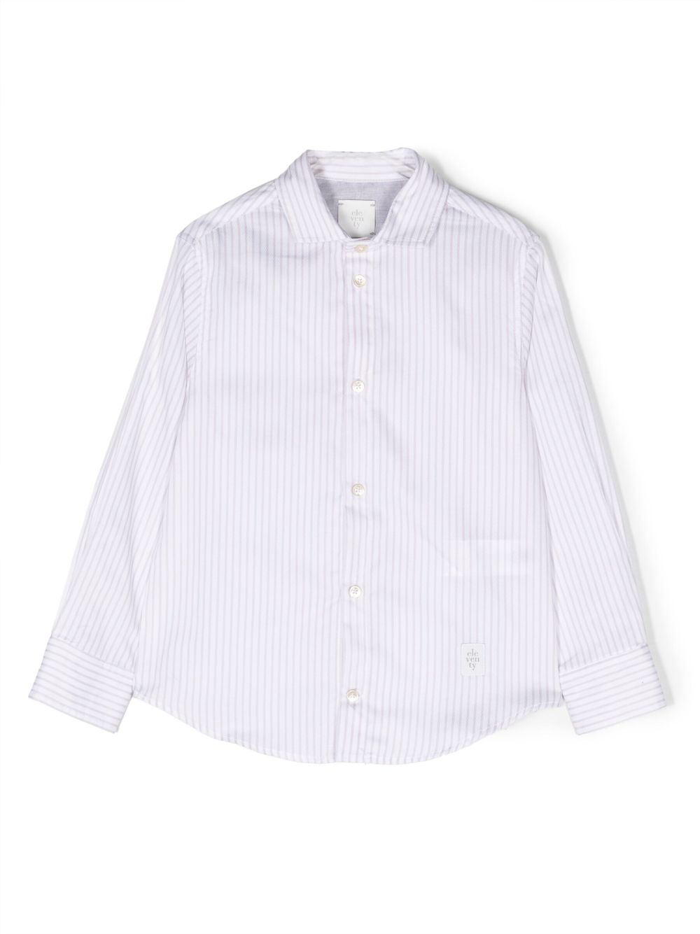 Long-sleeve striped cotton shirt - White