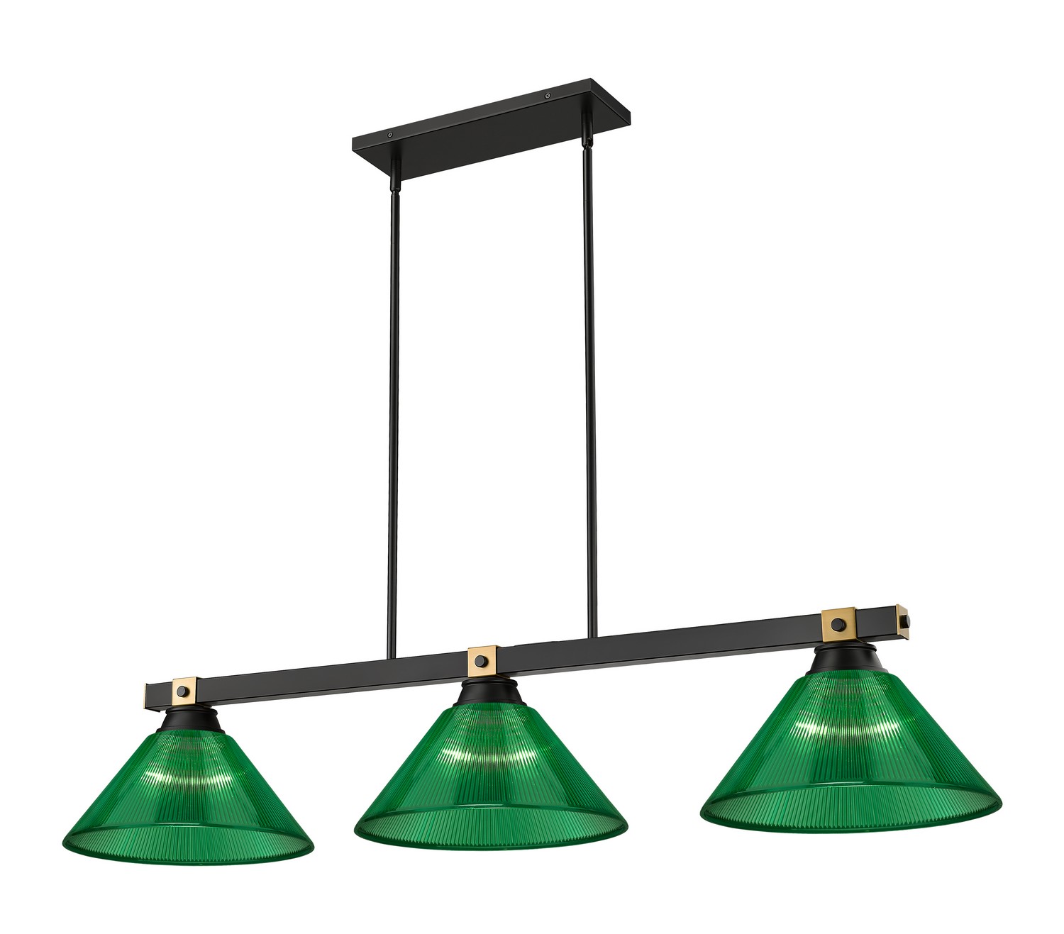 Matte Black Rubbed Brass Billiard from the Bronte Collection