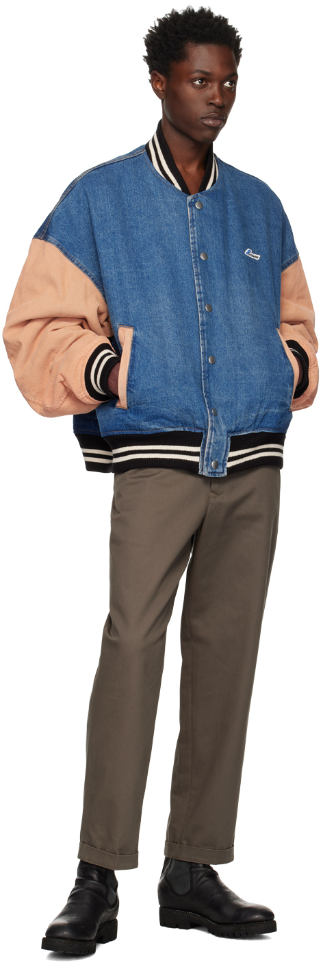 Blue varsity denim jacket