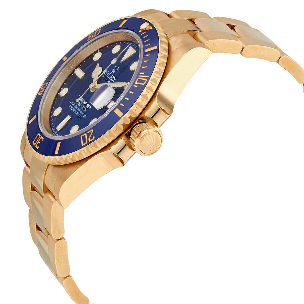 Submariner Blue Dial 18K Yellow Gold Oyster Bracelet Automatic Men's Watch 126618LBBLSO