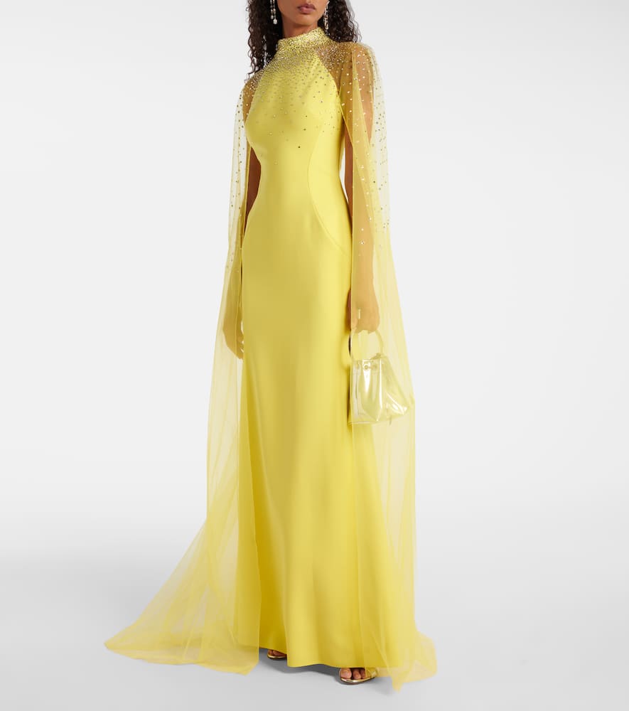 Limelight caped embellished gown