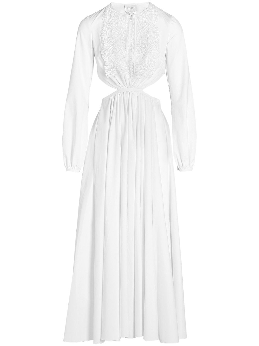 Cut-out poplin dress - White