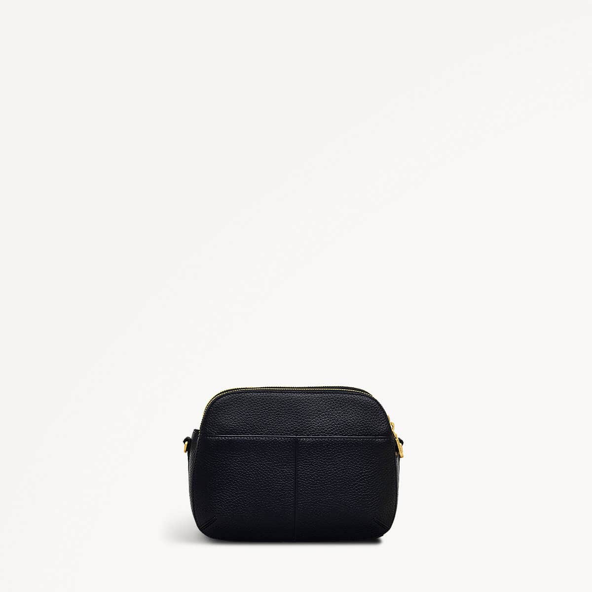 Womens Leather Dukes Place Medium Ziptop Crossbody - Black Medium