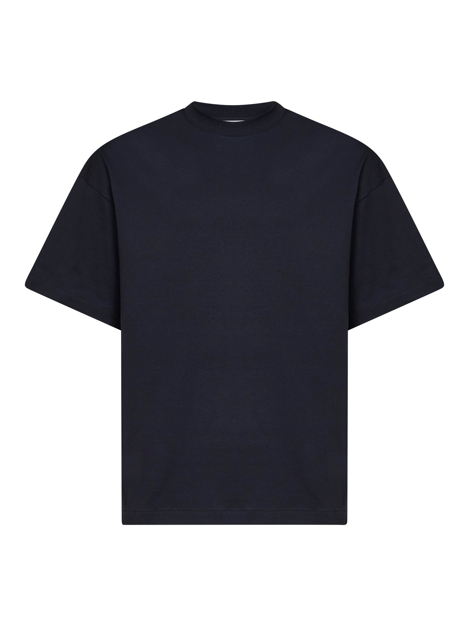 Boxy Cotton T-Shirt — Navy
