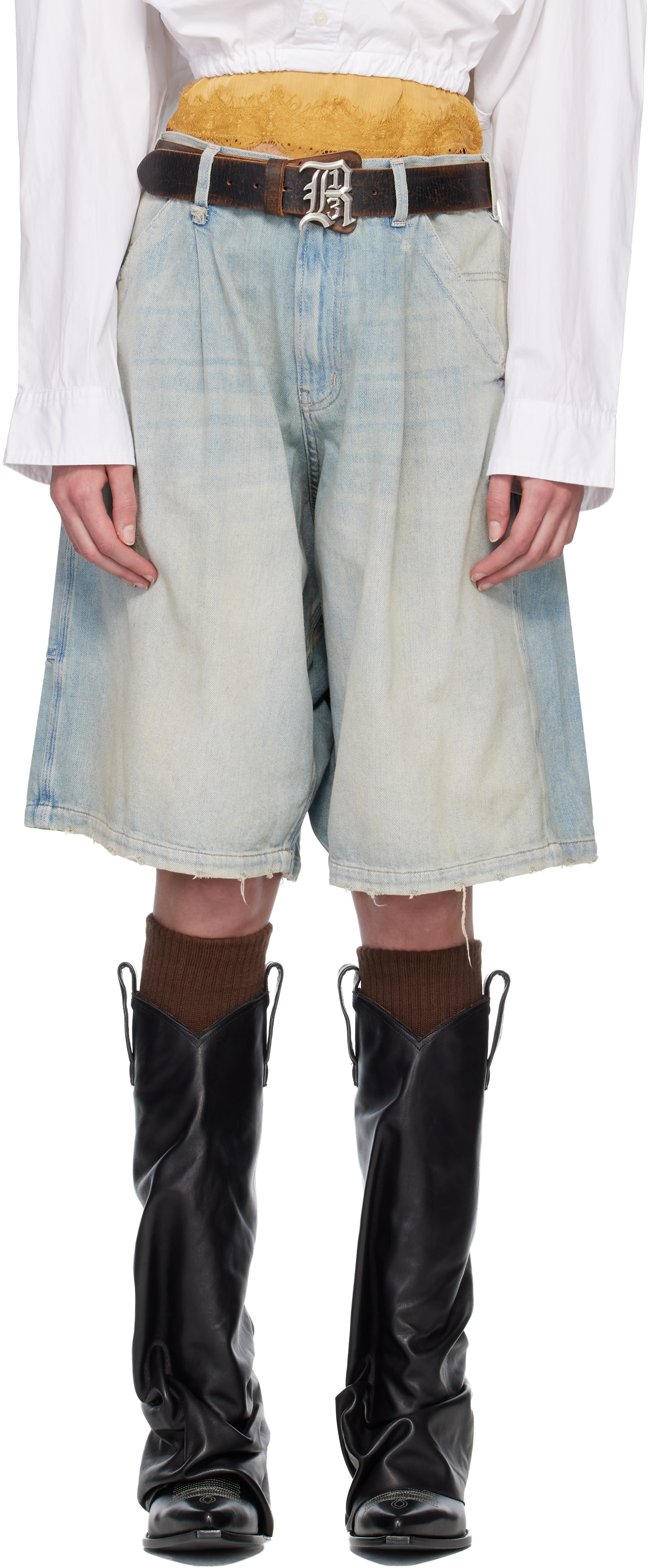 SSENSE Exclusive Blue Baggy Jesse Carpenter Denim Shorts