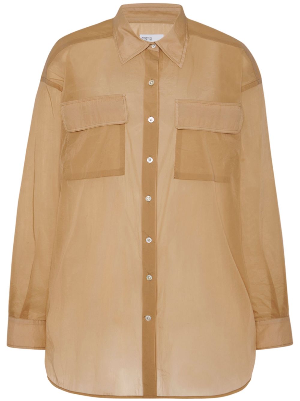Pointed-collar button-up shirt - Neutrals