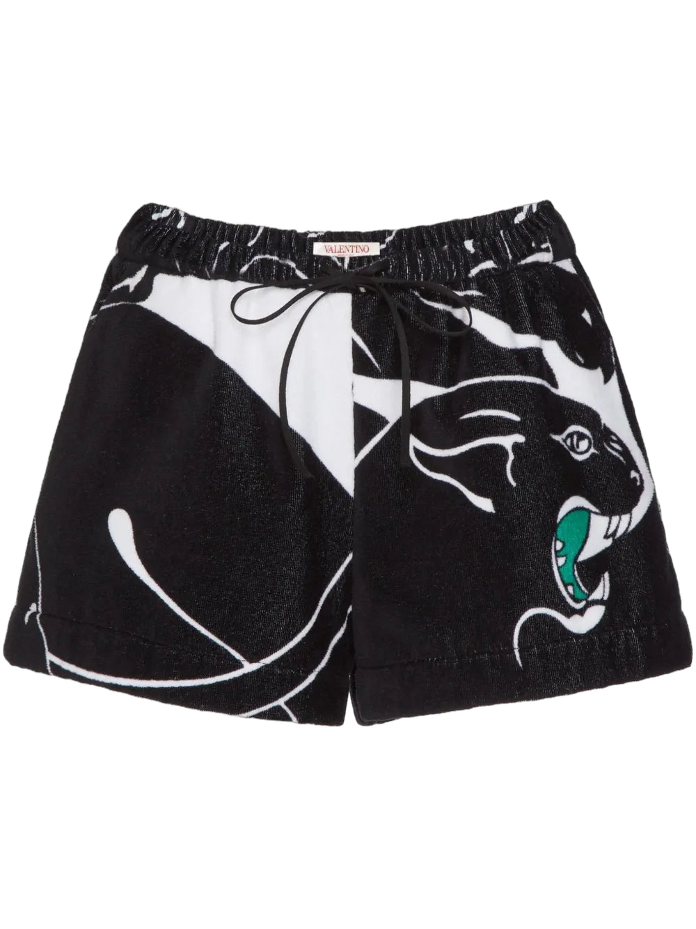 Panther Jacquard Terry Shorts — Black