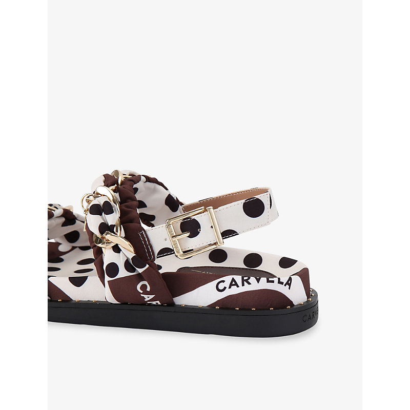 Womens Polka Slingback Woven Sandals