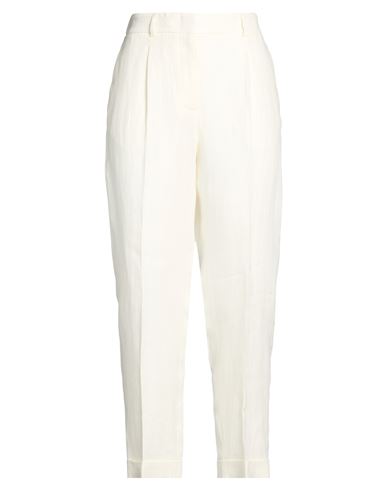 Easy Woman Pants Cream Size 6 Linen