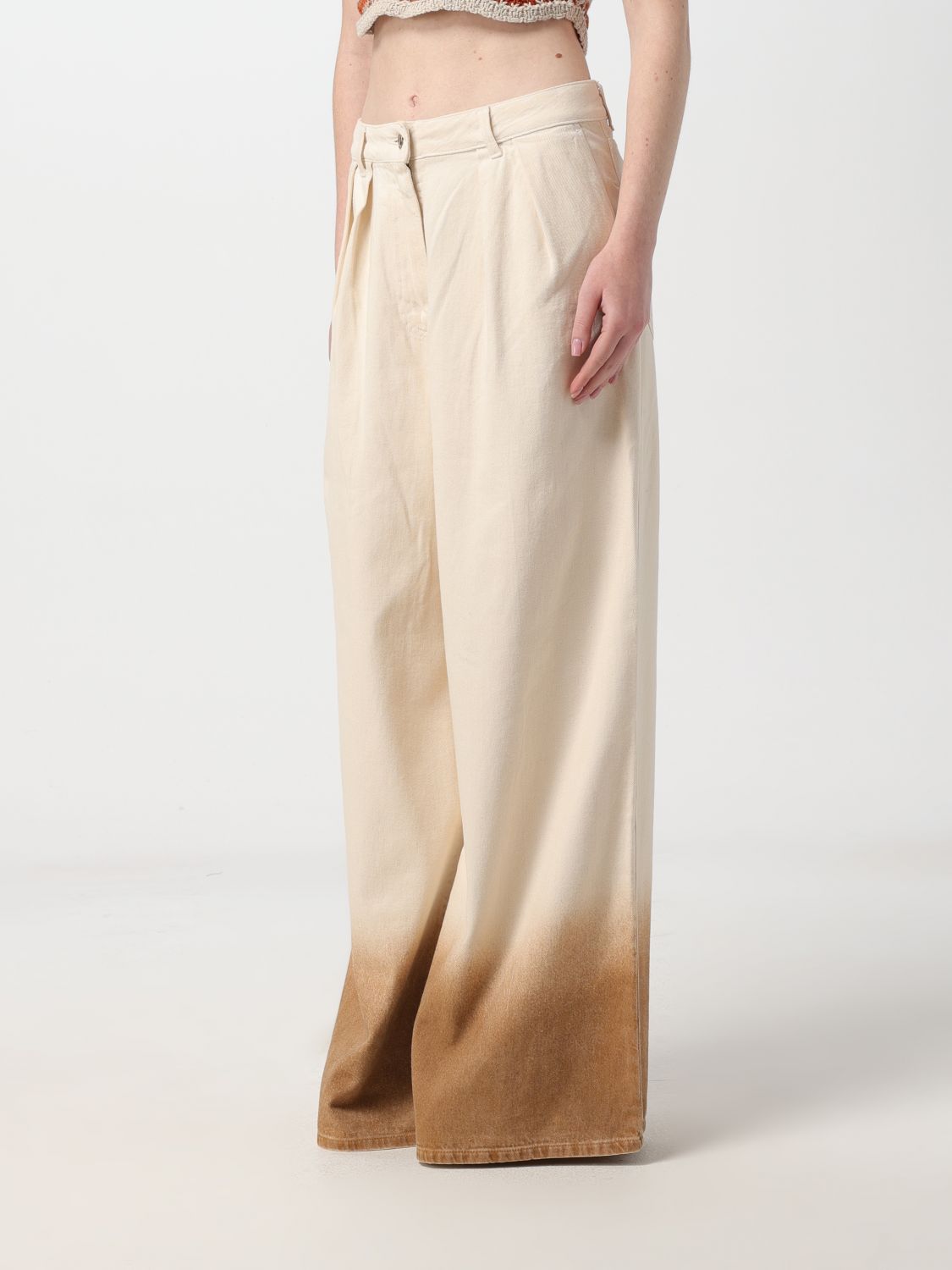 Jeans Woman color Yellow Cream