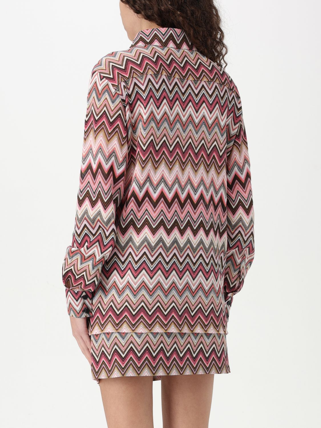 Zigzag-woven shirt - Pink