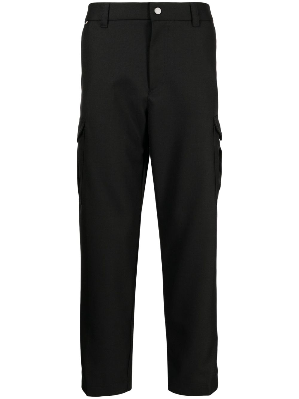 Mid-rise tapered-leg trousers - Black