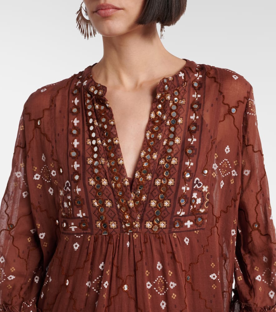 Sequined cotton minidress