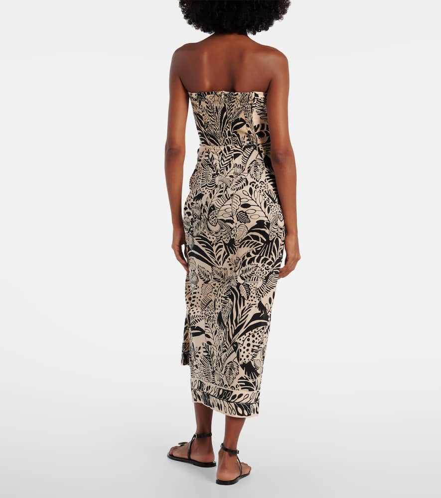 Collina printed cotton midi dress