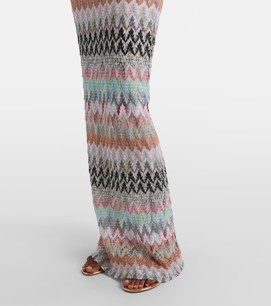 Sequined knitted lamé gown