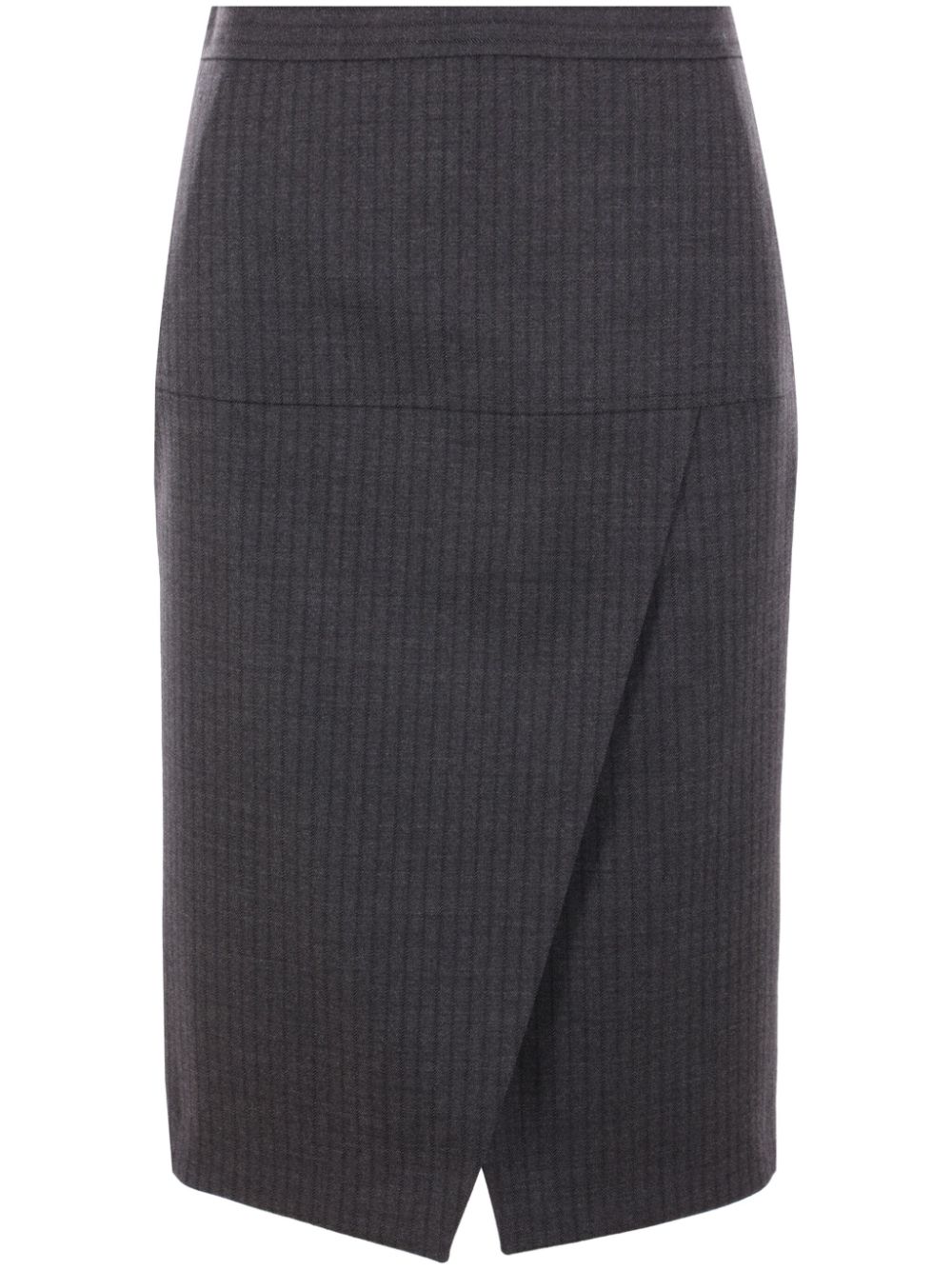 Pinstriped midi skirt - Grey
